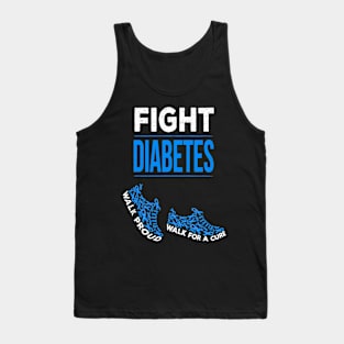 Fight Diabetes Walk for a Cure Awareness Ribbon T1D Type 1 Tank Top